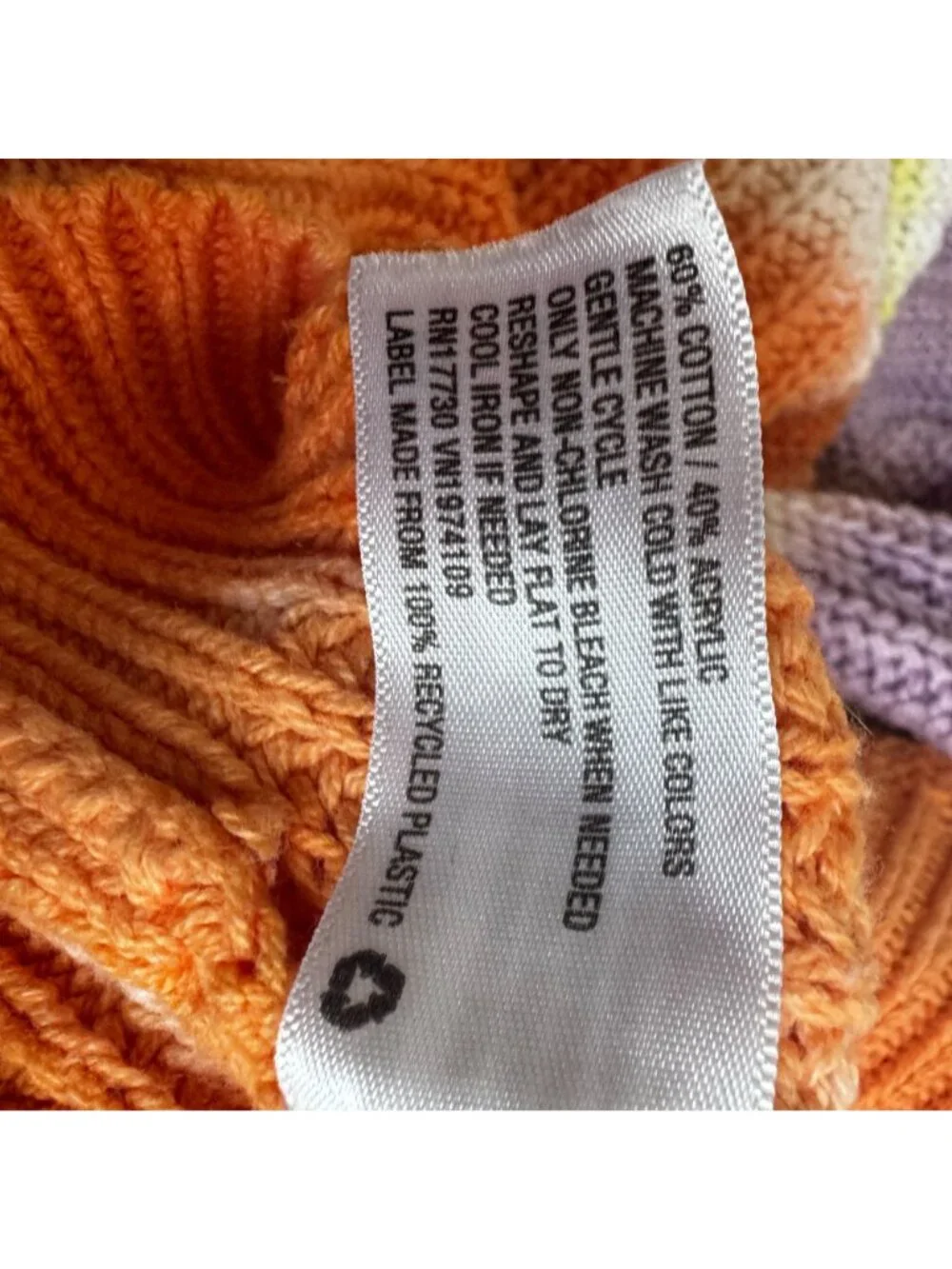 Wild Fable Multicolor Tie-Dye Ombre Sweater Oversized Cotton Blend Boho Whimsy L - Picture 6 of 6